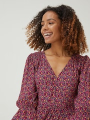 FatFace Red Maddox Retro Ditsy Dress - Image 5 of 6