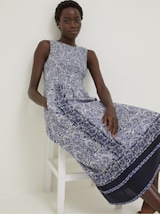 FatFace Blue Anna Batik Midi Dress - Image 1 of 1