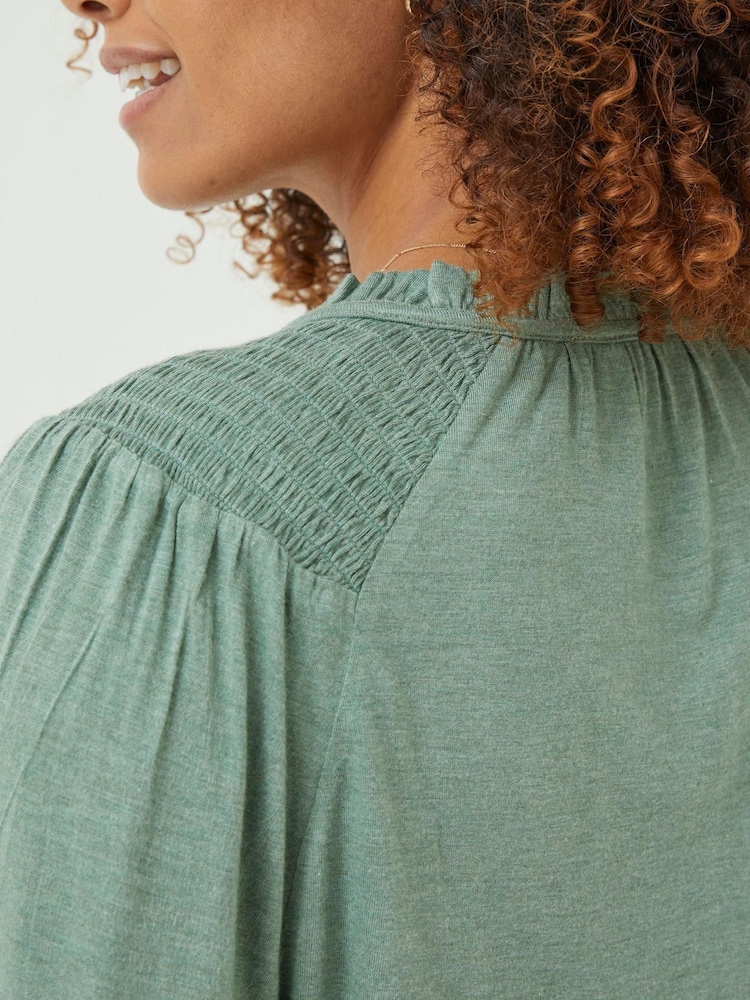 FatFace Green Nina Notch Neck Tunic Top - Image 5 of 5