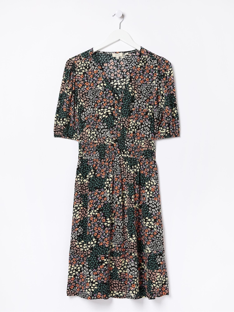 FatFace Black Meadow Patchwork Lottie Dress - Image 1 of 1