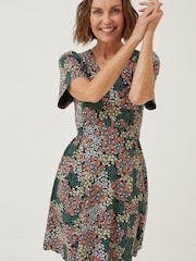 FatFace Black Patchwork Fiona Jersey Dress - Image 1 of 6