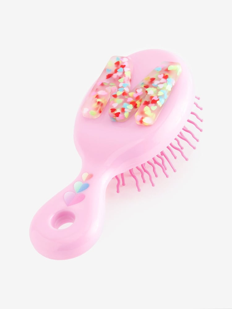 Bright Pink M Initial Hairbrush - Image 1 of 3 Bright Pink M Initial Hairbrush - Image 1 of 3