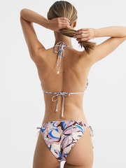 Reiss Multi Thia Abstract Print Triangle Bikini Top - Image 5 of 6