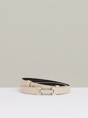 Piedra - Cinturón tipo bisagra con forma de cuadrado en cuero Hayley de Reiss - Imagen 1 de 4