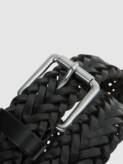 Reiss Black Carlton Woven Leather Belt - Image 4 of 4