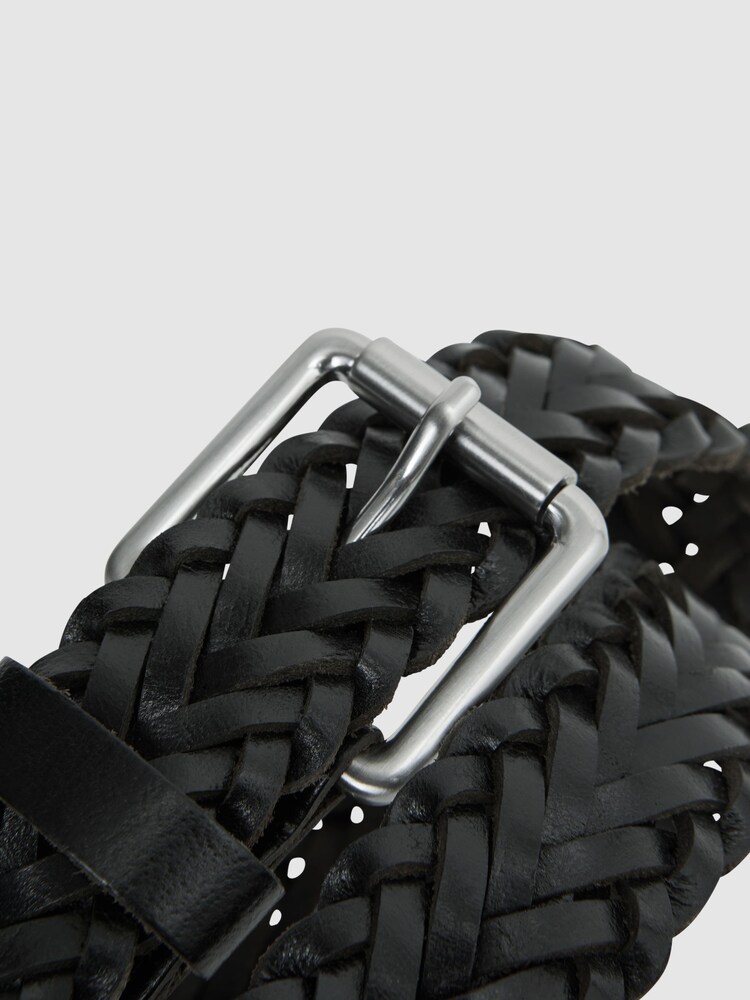 Reiss Black Carlton Woven Leather Belt - Image 4 of 4