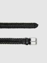 Reiss Black Carlton Woven Leather Belt - Image 6 of 10