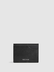 Reiss Black Cabot Leather Card Holder - Image 1 of 2