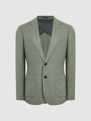 Reiss Sage Attire Slim Fit Textured Wool Blend Blazer - Image 2 of 9