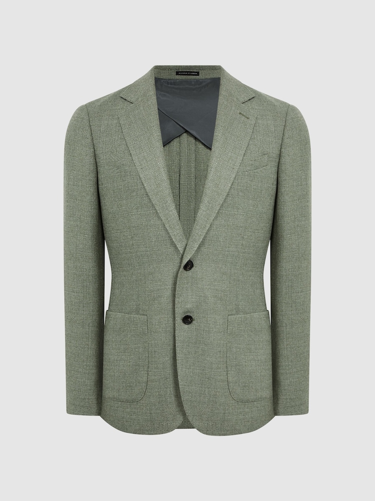 Reiss Sage Attire Slim Fit Textured Wool Blend Blazer - Image 2 of 9