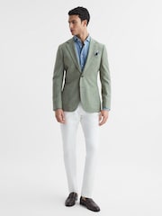 Reiss Sage Attire Slim Fit Textured Wool Blend Blazer - Image 3 of 9