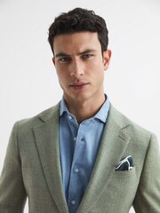Reiss Sage Attire Slim Fit Textured Wool Blend Blazer - Image 4 of 9