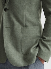 Reiss Sage Attire Slim Fit Textured Wool Blend Blazer - Image 6 of 9