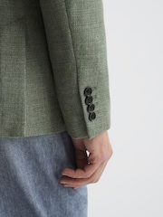 Reiss Sage Attire Slim Fit Textured Wool Blend Blazer - Image 7 of 9