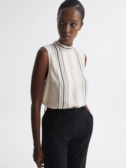 Reiss Ivory Mollie Sheer Striped Blouse - Image 1 of 5