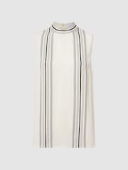 Reiss Ivory Mollie Sheer Striped Blouse - Image 2 of 5