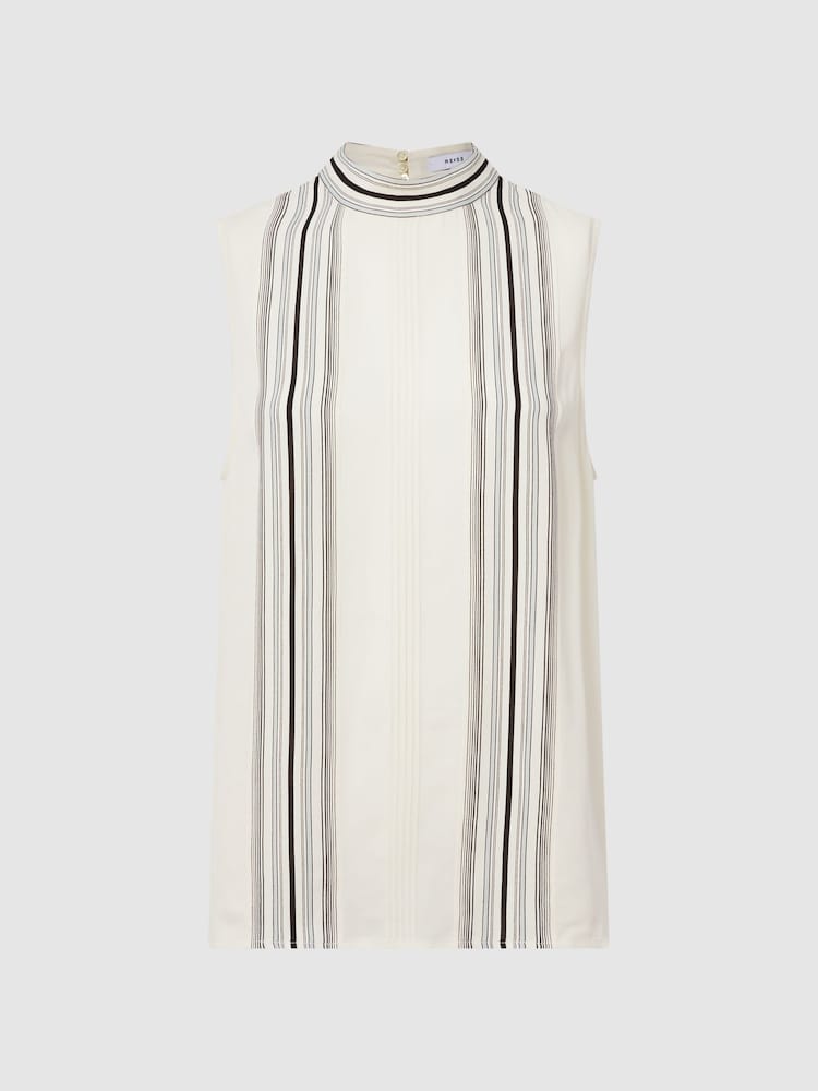 Reiss Ivory Mollie Sheer Striped Blouse - Image 2 of 5