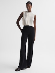 Reiss Ivory Mollie Sheer Striped Blouse - Image 3 of 5