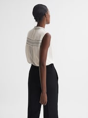 Reiss Ivory Mollie Sheer Striped Blouse - Image 5 of 5