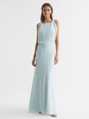 Reiss Green Ida Cowl Neck Bridesmaid Maxi Dress - Image 1 of 6