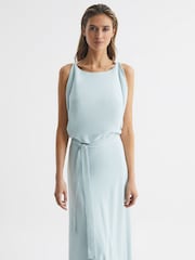 Reiss Green Ida Cowl Neck Bridesmaid Maxi Dress - Image 3 of 6