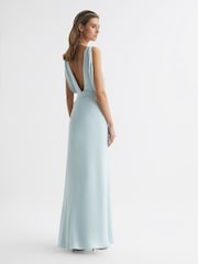 Reiss Green Ida Cowl Neck Bridesmaid Maxi Dress - Image 5 of 6