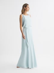 Reiss Green Ida Cowl Neck Bridesmaid Maxi Dress - Image 6 of 6