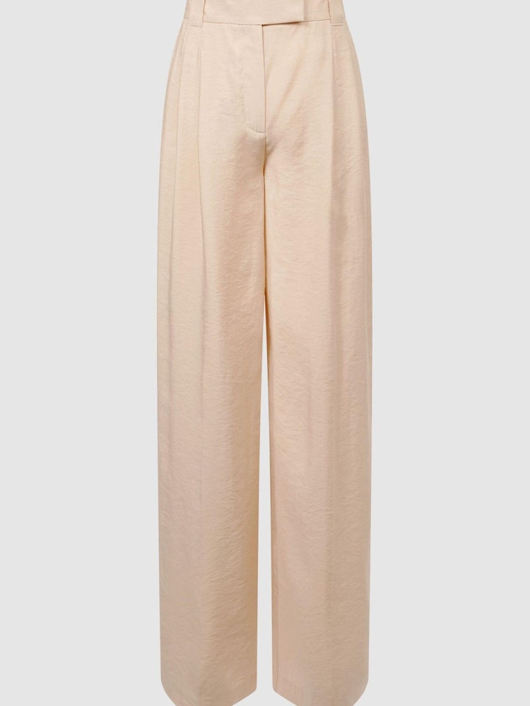 Reiss Nude Izzie Wide Leg Occasion Trousers - Image 2 of 7