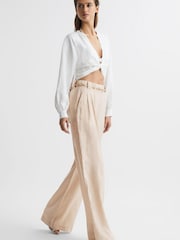 Reiss Nude Izzie Wide Leg Occasion Trousers - Image 3 of 7