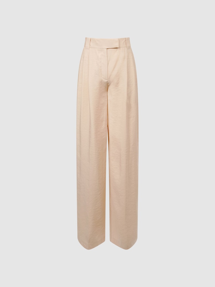 Reiss Nude Izzie Wide Leg Occasion Trousers - Image 2 of 7