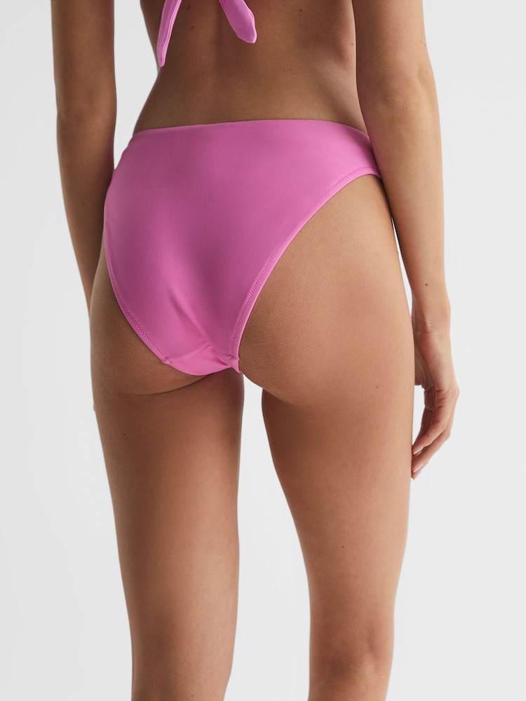 Reiss Pink Carina High Cut Bikini Bottoms - Image 5 of 5