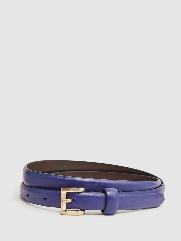 Reiss Purple Molly Mini Leather Waist Belt - Image 1 of 4