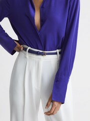 Reiss Purple Molly Mini Leather Waist Belt - Image 2 of 4