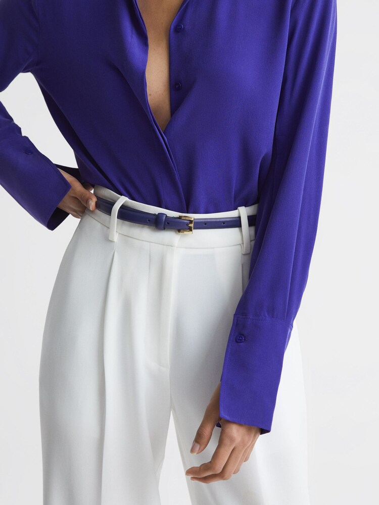 Reiss Purple Molly Mini Leather Waist Belt - Image 2 of 4