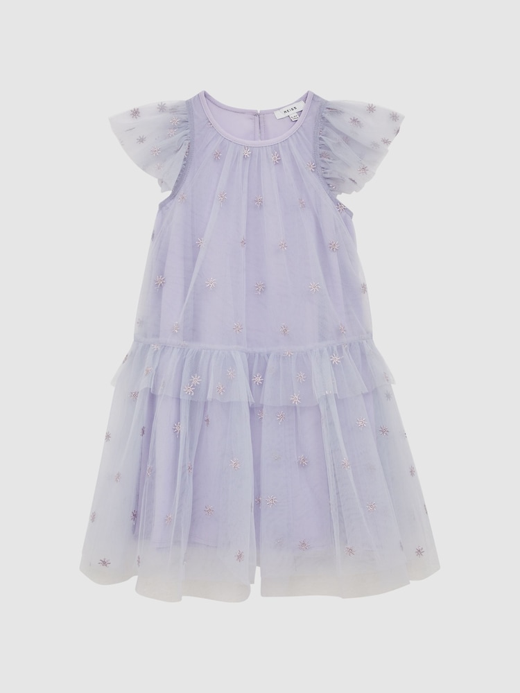 Reiss Lilac Fifi 9-12 yrs Tulle Embroidered Dress - Image 2 of 6
