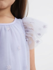 Reiss Lilac Fifi 9-12 yrs Tulle Embroidered Dress - Image 4 of 6