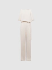 Reiss Ivory Koa Wide Leg Bridal Jumpsuit - Image 2 of 6