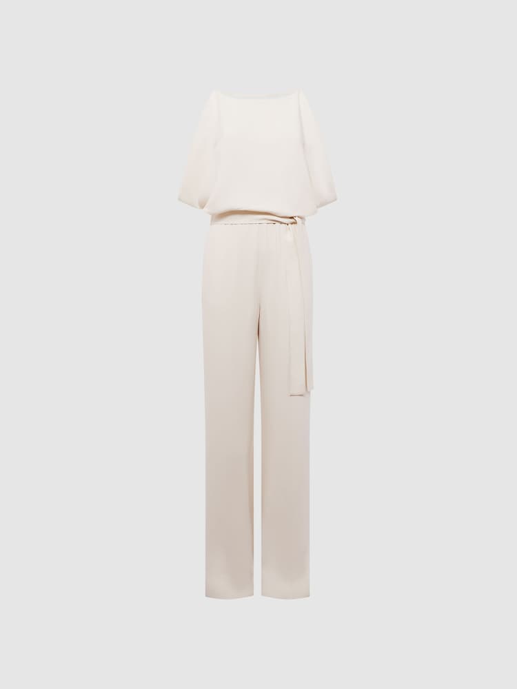 Reiss Ivory Koa Wide Leg Bridal Jumpsuit - Image 2 of 6
