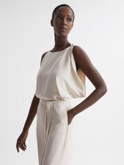 Reiss Ivory Koa Wide Leg Bridal Jumpsuit - Image 3 of 6