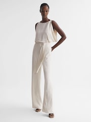 Reiss Ivory Koa Wide Leg Bridal Jumpsuit - Image 6 of 6