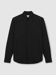 Reiss Black Greenwich Soft Wash Button Down Oxford Shirt - Image 2 of 7