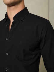 Reiss Black Greenwich Soft Wash Button Down Oxford Shirt - Image 3 of 7