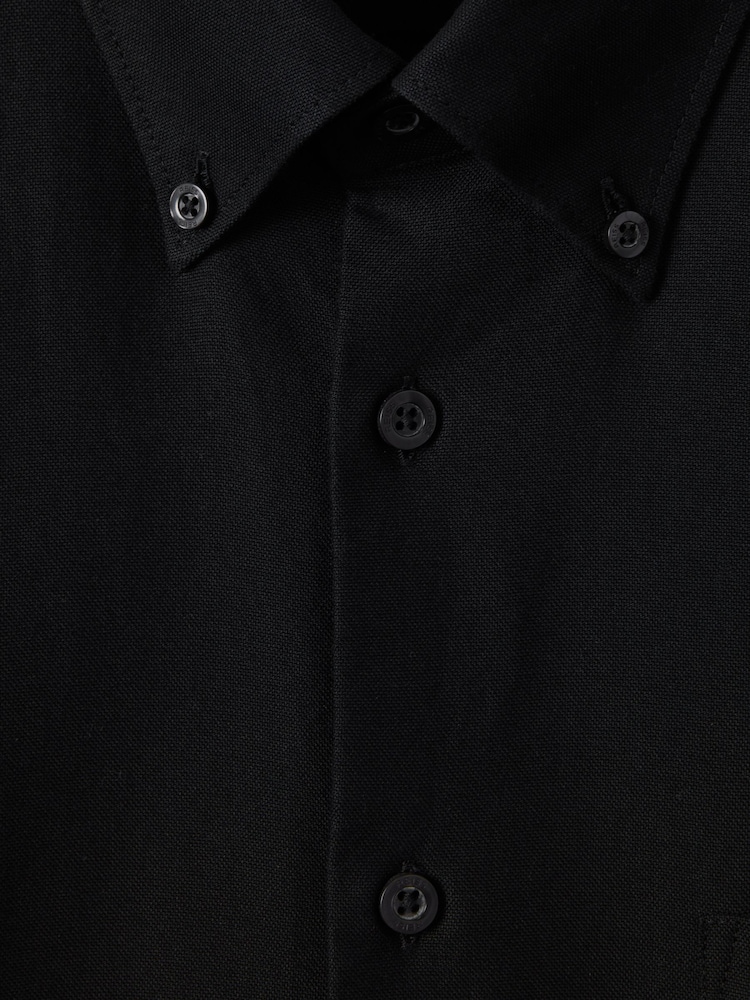 Reiss Black Greenwich Soft Wash Button Down Oxford Shirt - Image 7 of 7