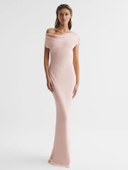 Reiss Nude Loretta Off-The-Shoulder Maxi Dress - Image 1 of 6