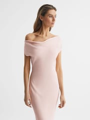 Reiss Nude Loretta Off-The-Shoulder Maxi Dress - Image 3 of 6
