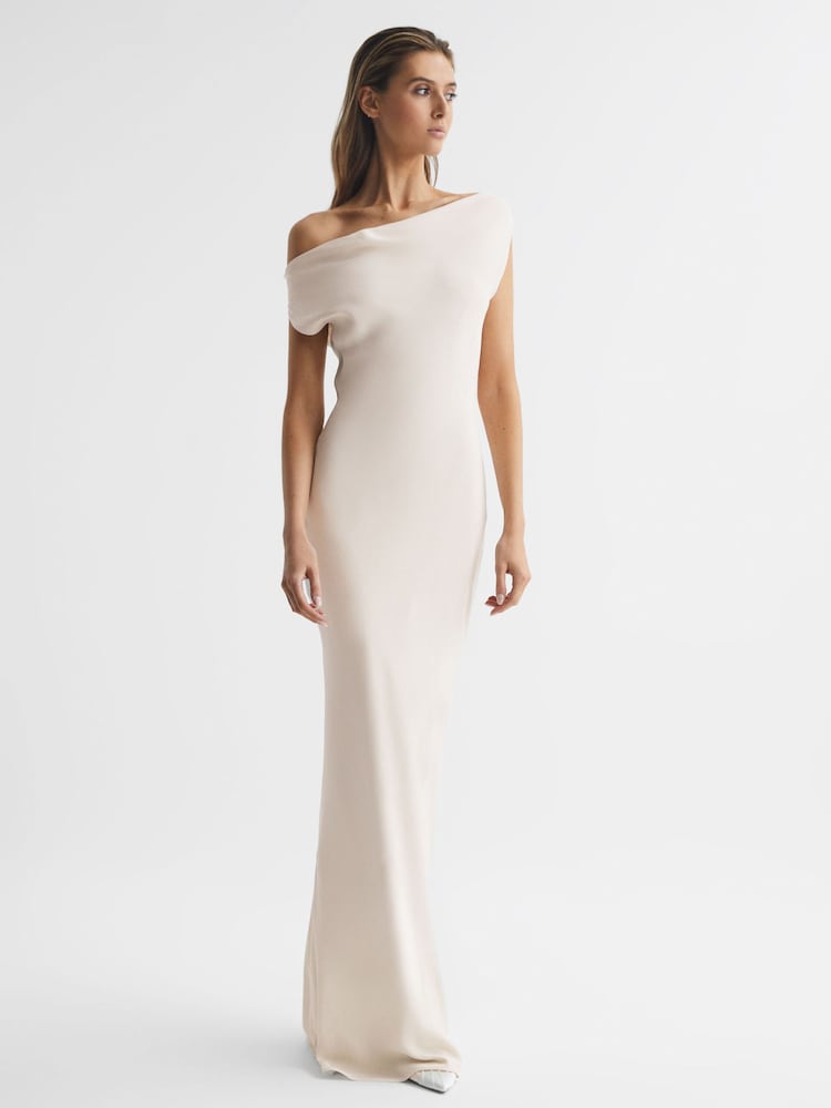 Reiss Ivory Loretta Off-The-Shoulder Maxi Dress - Image 1 of 6