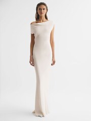 Reiss Ivory Loretta Off-The-Shoulder Maxi Dress - Image 6 of 6