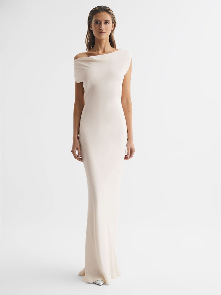 Reiss Ivory Loretta Off-The-Shoulder Maxi Dress - Image 6 of 6