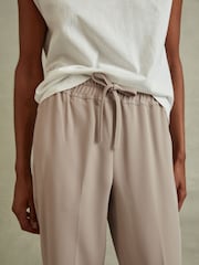 Reiss Mink Hailey Tapered Pull-On Trousers - Image 3 of 7