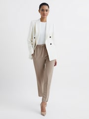 Reiss Mink Hailey Tapered Pull-On Trousers - Image 6 of 7